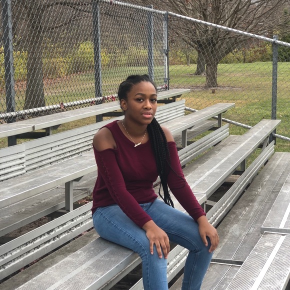 Pink Republic Cold Shoulder Braid Sleeve Sweater - Picture 5 of 5